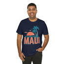 Maui, Hawaii T-Shirt - Retro Palm Tree & Beach Unisex Maui Shirt-92