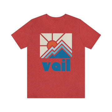 Buy heather-red Vail Shirt, Colorado Retro T-Shirt, Colorful Colorado tee, Vail Mountain Shirt