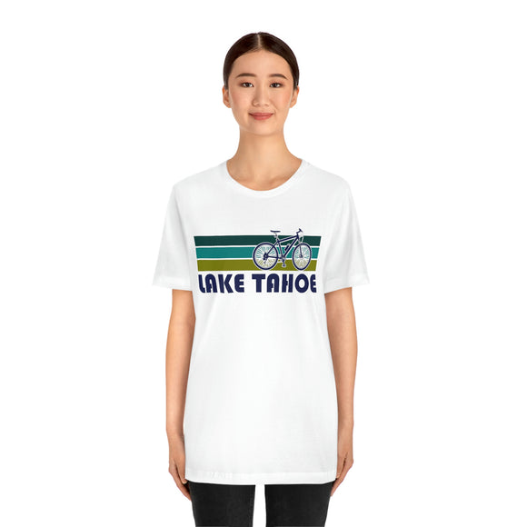 Lake Tahoe T-Shirt - Retro Mountain Bike Adult Unisex Lake Tahoe, Idaho T Shirt
