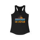 La Jolla, California Women's Tank - Retro Palm Tree Women's Racerback La Jolla Tank Top-3