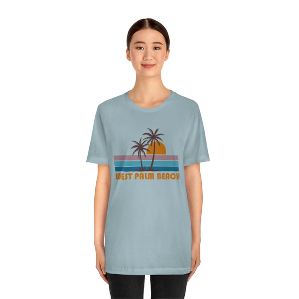 West Palm Beach, Florida T-Shirt - Retro Palm Tree Unisex West Palm Beach Shirt