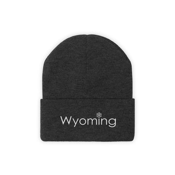 Buy black Wyoming Knit Beanie - Adult Embroidered Snowflake Wyoming Knit Hat