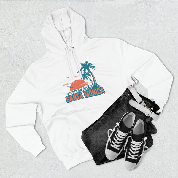 Premium Santa Monica, California Hoodie - Palm Tree Unisex Sweatshirt