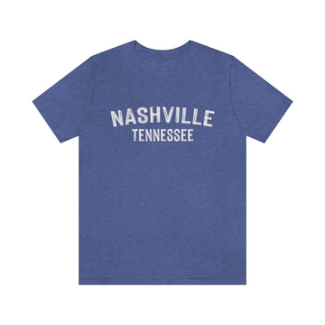 Buy heather-true-royal Nashville, Tennessee Shirt - Paint Text Unisex Nashville T-Shirt