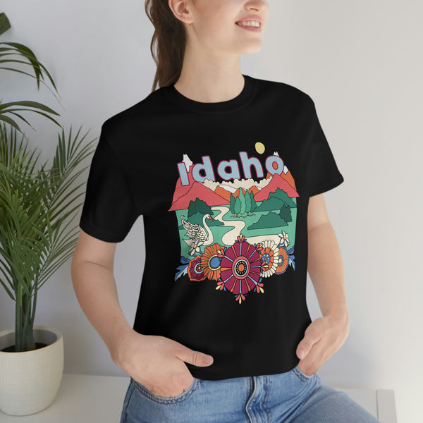 Idaho Shirt, Idaho Retro T-Shirt, Hippie Style Idaho tee, Idaho Mountain Shirt