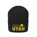 Utah Beanie - Adult Embroidered Retro Sunset Utah Knit Hat-6