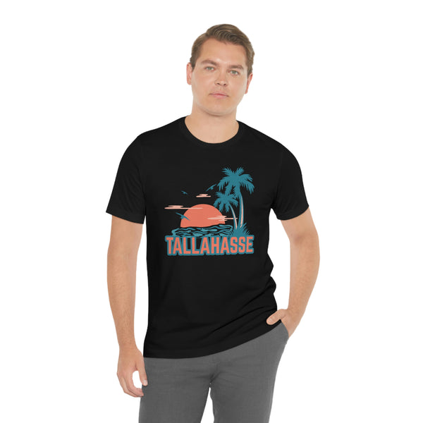 Tallahassee, Florida T-Shirt - Retro Palm Tree & Beach Unisex Tallahassee Shirt