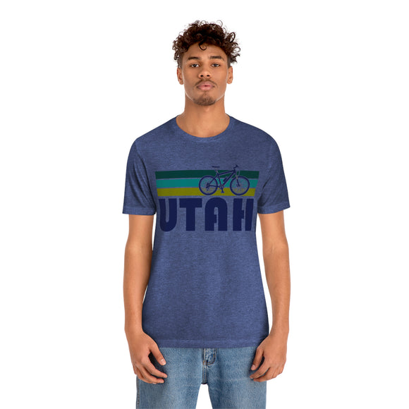 Utah T-Shirt - Retro Mountain Bike Adult Unisex Utah T Shirt