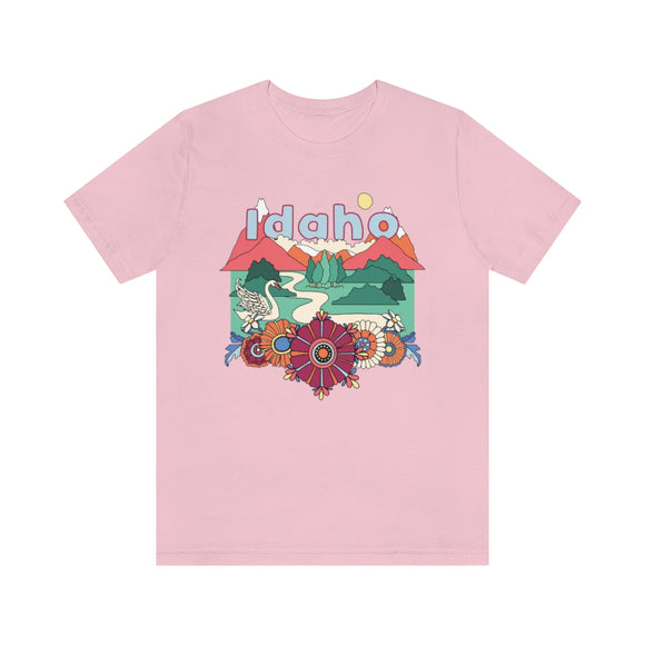 Idaho T-Shirt - Retro Mountain / Hippie Style Idaho Shirt