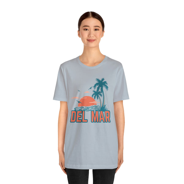 Del Mar, California T-Shirt - Retro Palm Tree & Beach Unisex Del Mar Shirt