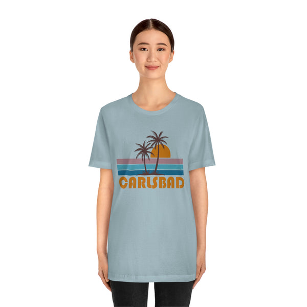 Carlsbad, California T-Shirt - Retro Palm Tree Unisex Carlsbad Shirt