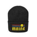 Maine Beanie - Adult Embroidered Retro Sunset Maine Knit Hat-6