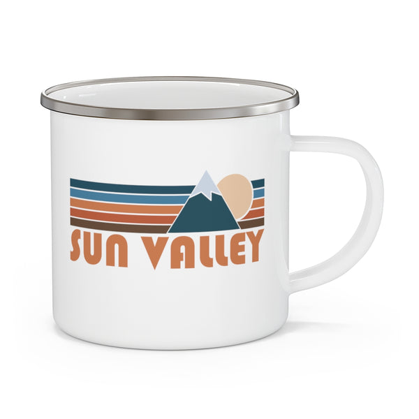 Sun Valley, Idaho Camp Mug - Retro Mountain Enamel Campfire Sun Valley Mug