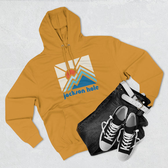 Premium Jackson Hole, Wyoming Hoodie - Min Mountain Unisex Sweatshirt