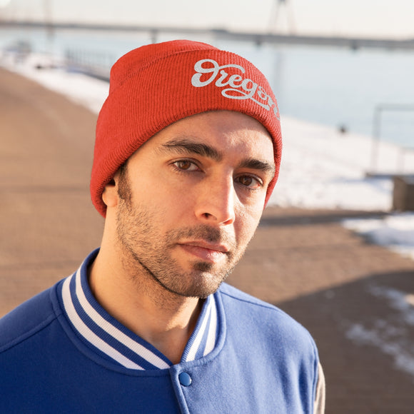 Oregon Beanie - Adult Hand Lettered Embroidered Oregon Knit Hat