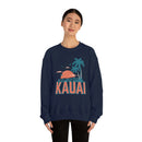 Kauai, Hawaii Sweatshirt - Unisex Retro Palm Tree Crewneck Kauai Sweatshirt-3