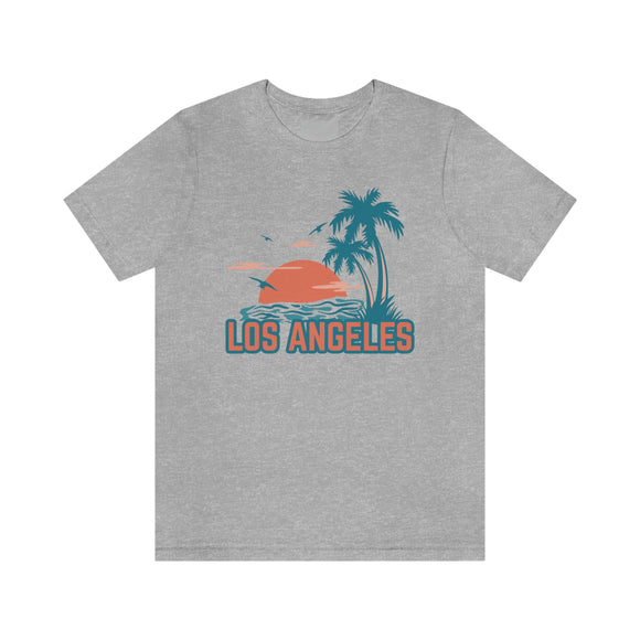 Los Angeles, California T-Shirt - Retro Palm Tree & Beach Unisex Los Angeles Shirt