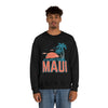 Maui, Hawaii Sweatshirt - Unisex Retro Palm Tree Crewneck Maui Sweatshirt