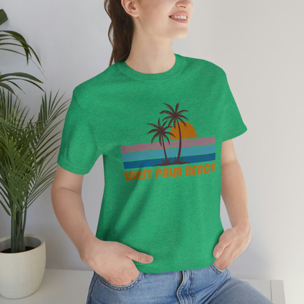 West Palm Beach, Florida T-Shirt - Retro Palm Tree Unisex West Palm Beach Shirt