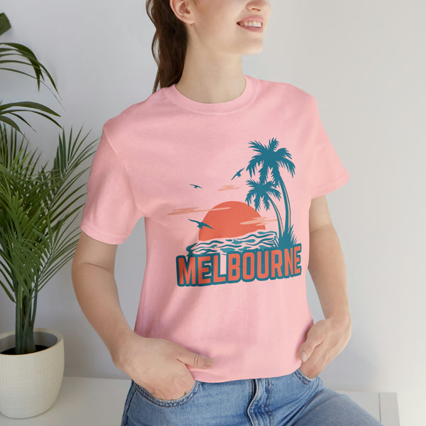 Melbourne, Florida T-Shirt - Retro Palm Tree & Beach Unisex Melbourne Shirt