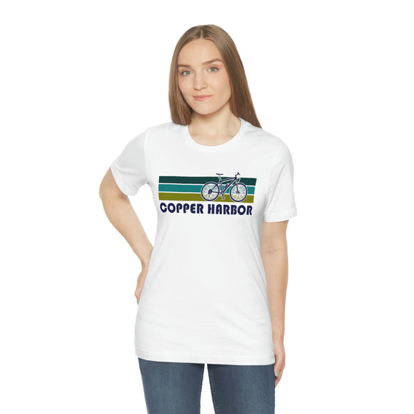 Copper Harbor T-Shirt - Retro Mountain Bike Adult Unisex Copper Harbor, Michigan T Shirt