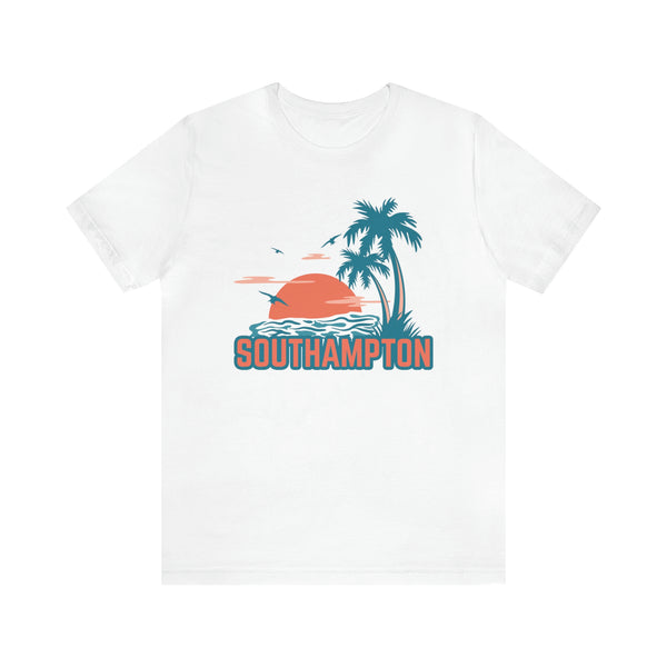 Southampton, New York T-Shirt - Retro Palm Tree & Beach Unisex Southampton Shirt