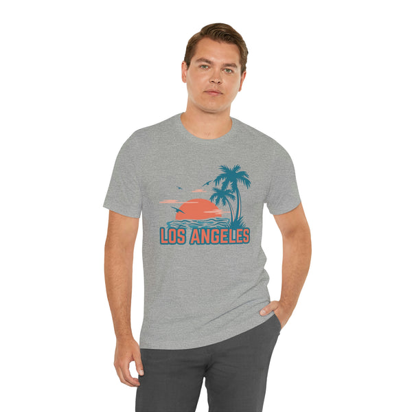 Los Angeles, California T-Shirt - Retro Palm Tree & Beach Unisex Los Angeles Shirt
