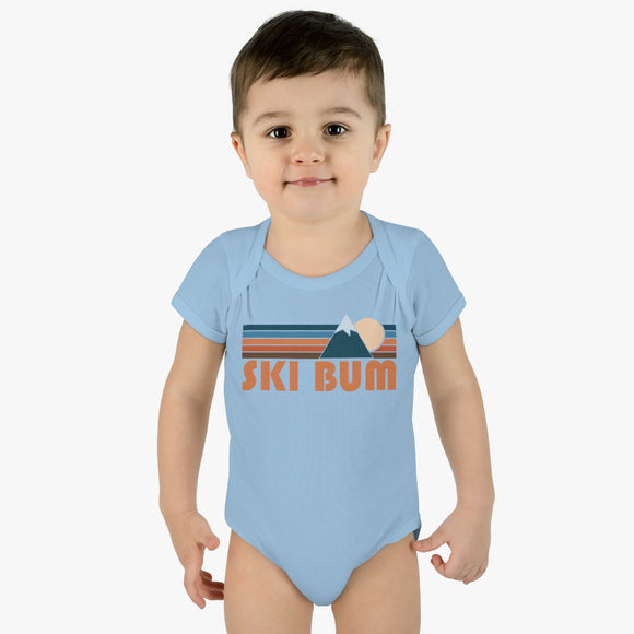 Ski Bum Baby Bodysuit - Retro Mountain Ski Bum Baby Bodysuit