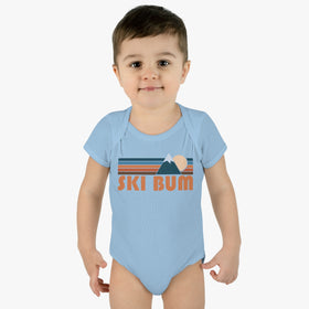 Ski Bum Baby Bodysuit - Retro Mountain Ski Bum Baby Bodysuit