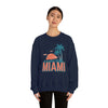Miami, Florida Sweatshirt - Unisex Retro Palm Tree Crewneck Miami Sweatshirt