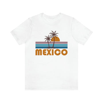 Buy white Mexico T-Shirt - Retro Palm Tree Unisex Mexico Shirt