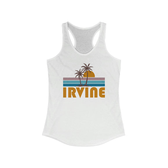 Irvine, California Women's Tank - Retro Palm Tree Women's Racerback Irvine Tank Top