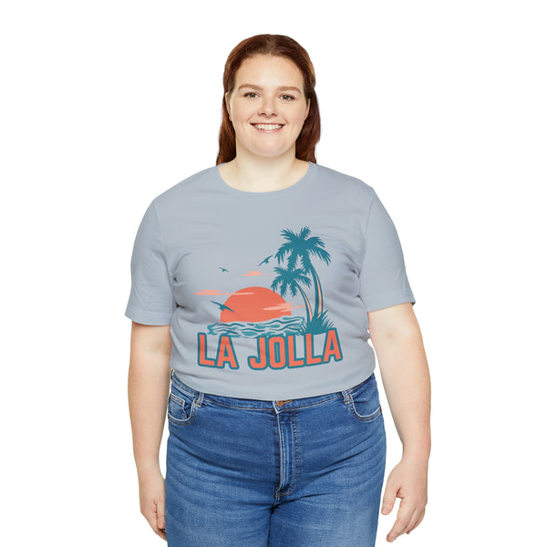 La Jolla, California T-Shirt - Retro Palm Tree & Beach Unisex La Jolla Shirt