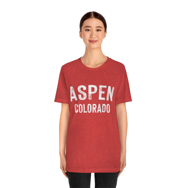 Aspen, Colorado Shirt - Paint Text Unisex Aspen T-Shirt