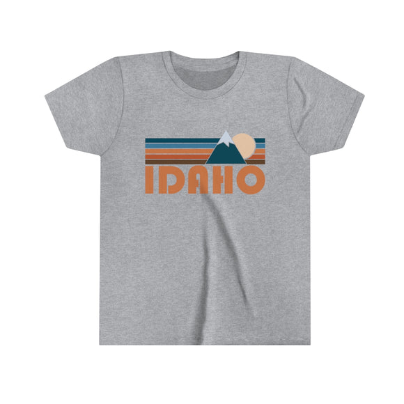 Idaho Youth T-Shirt - Retro Mountain Idaho Kid's TShirt