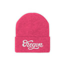 Oregon Beanie - Adult Hand Lettered Embroidered Oregon Knit Hat-29