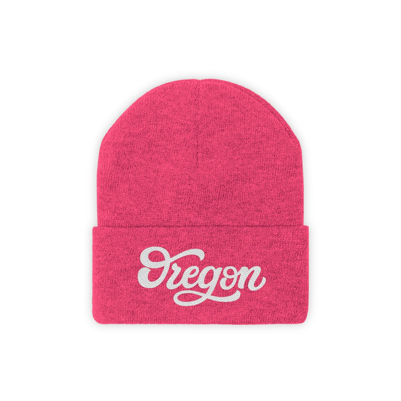 Oregon Beanie - Adult Hand Lettered Embroidered Oregon Knit Hat