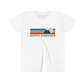North Carolina Youth T-Shirt - Retro Mountain North Carolina Kid's TShirt