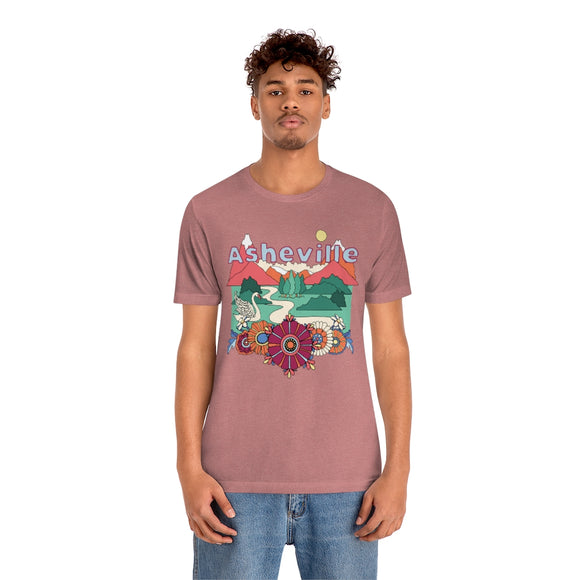 Asheville T-Shirt - Retro Mountain / Hippie Style Asheville, North Carolina Shirt