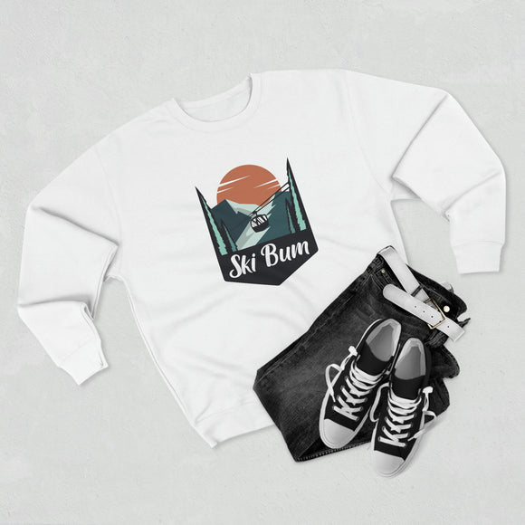 Premium Ski Bum Crewneck Sweatshirt - Retro Unisex Sweatshirt