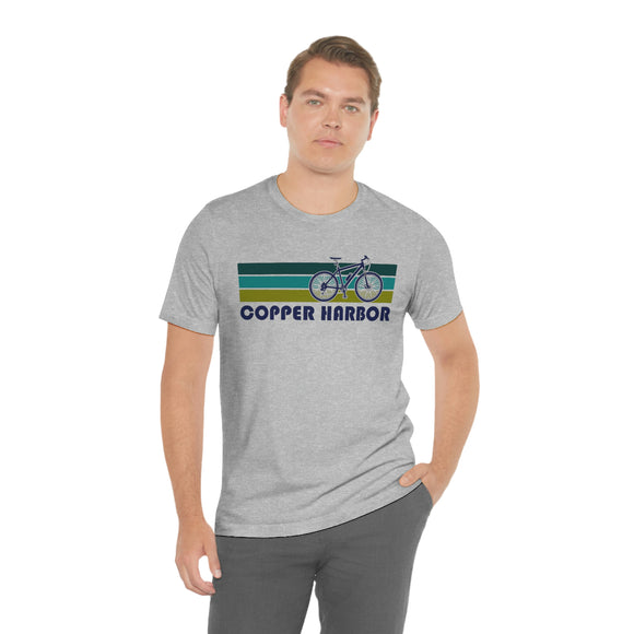 Copper Harbor T-Shirt - Retro Mountain Bike Adult Unisex Copper Harbor, Michigan T Shirt