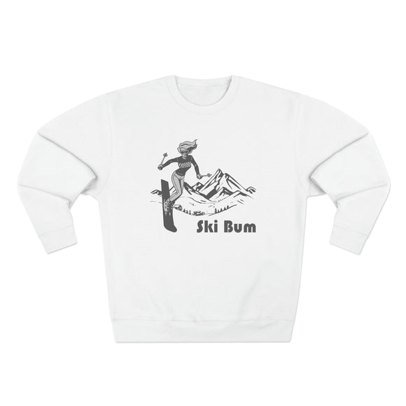 Premium Ski Bum Crewneck Sweatshirt - Retro Unisex Sweatshirt