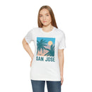 San Jose, California T-Shirt - Retro Palm Tree & Beach Unisex San Jose Shirt-5