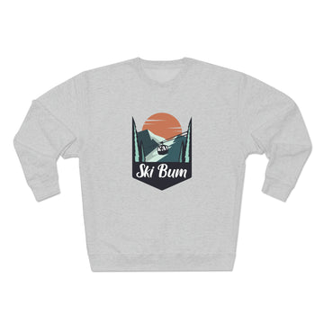 Buy heather-grey Premium Ski Bum Crewneck Sweatshirt - Retro Unisex Sweatshirt