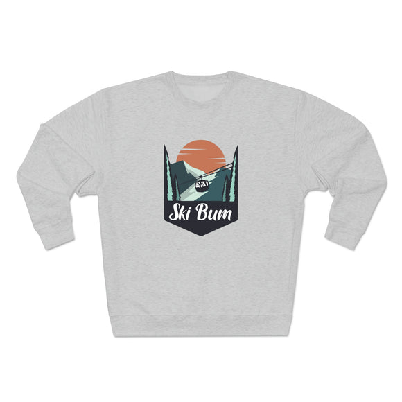 Premium Ski Bum Crewneck Sweatshirt - Retro Unisex Sweatshirt