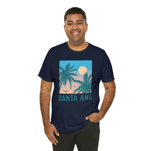 Santa Ana, California T-Shirt - Retro Palm Tree & Beach Unisex Santa Ana Shirt