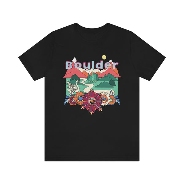 Boulder Shirt, Colorado Retro T-Shirt, Hippie Style Colorado tee, Boulder Mountain Shirt
