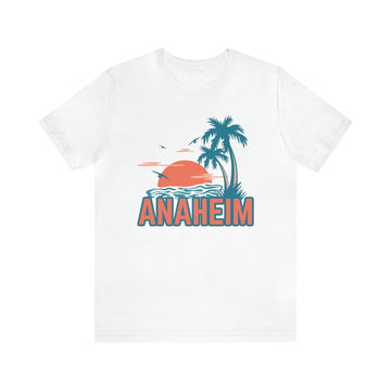 Buy white Anaheim, California T-Shirt - Retro Palm Tree &amp; Beach Unisex Anaheim Shirt