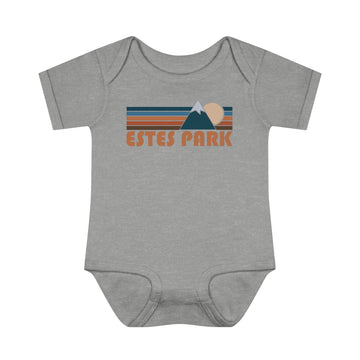 Buy heather Estes Park Baby Bodysuit - Retro Mountain Estes Park, Colorado Baby Bodysuit