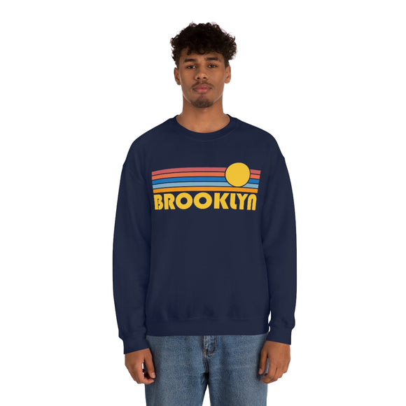 Brooklyn, New York Sweatshirt - Retro Sunrise Unisex